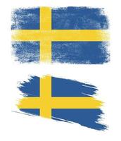 sveriges flagga med grunge textur vektor