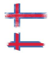 Färöarna flagga i grunge stil vektor