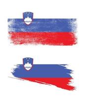 slowenische Flagge mit Grunge-Textur vektor