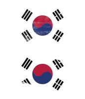 Sydkoreas flagga i grunge stil vektor