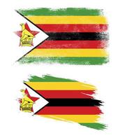 zimbabwe flagga i grunge stil vektor