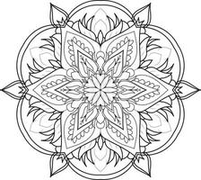 kreisförmige Blumenmandala auf weißem freien Vektor
