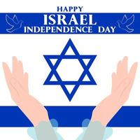 glad självständighetsdagen för Israel kort. vektor