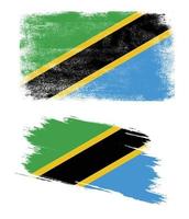 Tanzania flagga med grunge textur vektor