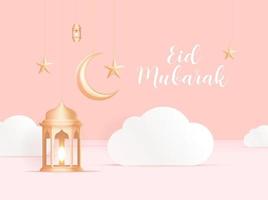 eid mubarak islamiska gratulationskort i arabisk kalligrafi vektor. eid al fitr och eid al adha kalligrafivektor. glad eid vektorillustration. eid adha, eid fitr kalligrafi i islamisk konst. vektor