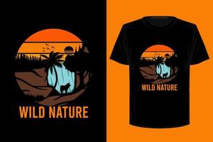 Retro-Vintage-T-Shirt-Design der wilden Natur vektor