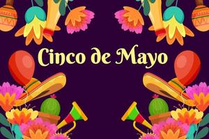 flacher cinco de mayo festivalhintergrund vektor