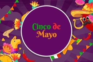 platt cinco de mayo firande bakgrund vektor