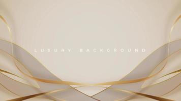 abstrakter luxus goldener linienhintergrund mit wellenelementen. realistisches modernes Premium-3D-Konzept. Vektor-Illustration