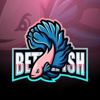 betta-fisch-maskottchen-esport-logo-design vektor