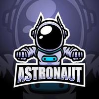 astronauten-maskottchen-esport-logo-design vektor