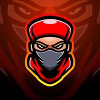 ninja head maskot esport logotypdesign vektor