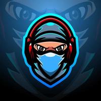 Assassin Head maskot esport logotypdesign vektor