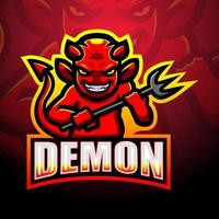 demon maskot esport logotypdesign vektor