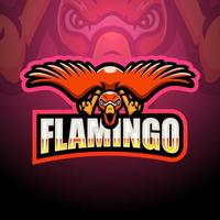 flamingo maskottchen esport logo design vektor