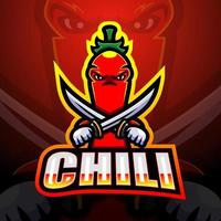 chili knight maskot esport logotypdesign vektor