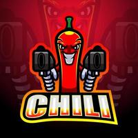 chili gunner maskot esport logotypdesign vektor