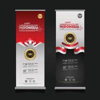 feier zum indonesischen unabhängigkeitstag, roll-up-banner-set-design-vektor-vorlage-illustration vektor