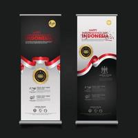 feier zum indonesischen unabhängigkeitstag, roll-up-banner-set-design-vektor-vorlage-illustration vektor