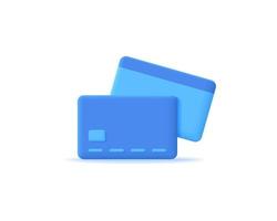 3D kreditkort realistisk ikon vektor koncept