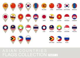 samling av asiatiska länders flaggor, del 2 vektor