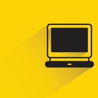 Laptopbildschirm auf gelber Hintergrundvektorillustration vektor