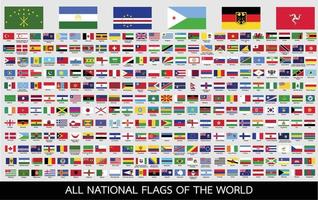 alla officiella nationella flaggor i världen vektor