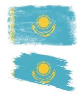 Kazakstan flagga med grunge textur vektor