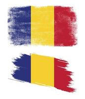 Rumänien flagga med grunge textur vektor