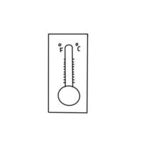 thermometer temperatur überprüfen physik handgezeichnete organische linie gekritzel vektor