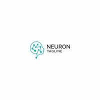 Neuro- oder Neuron-Logo-Design-Vorlage flacher Vektor