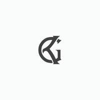 bokstaven kg eller gk initial logotyp designmall vektorillustration vektor