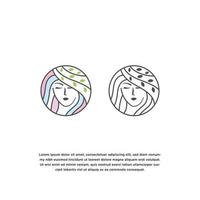 Natürliche Schönheit Frauen Gesicht Logo-Design-Vorlage Vektor-Illustration vektor