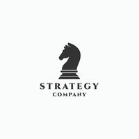 Pferd Strategie Logo Design Vorlage flacher Vektor