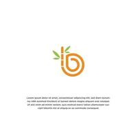 bokstaven b bambu logotyp formgivningsmall vektorillustration vektor