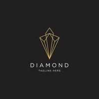 Diamant-Logo-Konzeptvorlage mit flachem Vektor im minimalistischen Stil