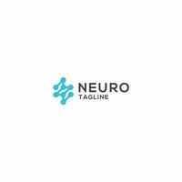 Neuro- oder Neuron-Logo-Design-Vorlage flacher Vektor