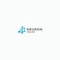 Neuro- oder Neuron-Logo-Design-Vorlage flacher Vektor