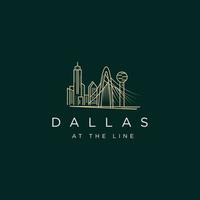 Dallas stadsbyggnad och landmärke minimalistisk logotyp ikon designmall premium vektor