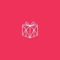 geometrische geschenkbox-logo-design-schablonen-vektorillustration vektor