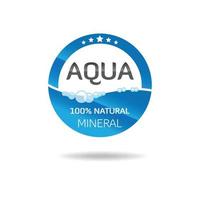 Emblem-Logo für sauberes Wasser. kreatives Design für Wasser-Emblem-Logo. modernes Symbol für Wasseretikett. Logo-Vorlage für Süßwasser.