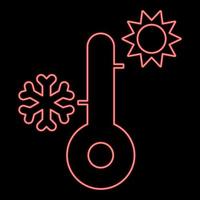 Neon-Thermometer rote Farbe Vektor-illustration Flat Style Image vektor