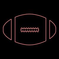 Neon American Football Ball rote Farbe Vektor Illustration flaches Bild