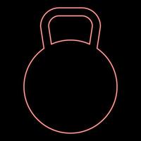 neon kettlebell röd färg vektor illustration platt stil bild