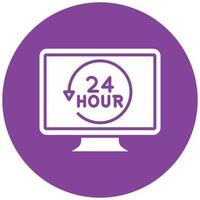 24-Stunden-Nachrichten-Icon-Stil vektor