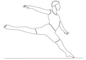 kontinuierliche Linienzeichnung. Illustration, die eine Ballerina in Bewegung zeigt. Kunst. Ballett. Vektor-Illustration vektor