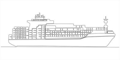 Frachtschiff mit durchgehender Linie