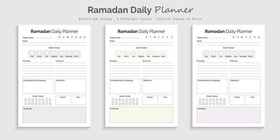 Ramadan Tagesplaner Logbuch Journal und Tracker druckbare Innenarchitekturvorlage vektor