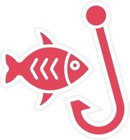 fisk krok ikon stil vektor