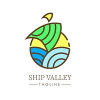 ship valley bosatt logotyp design vektor